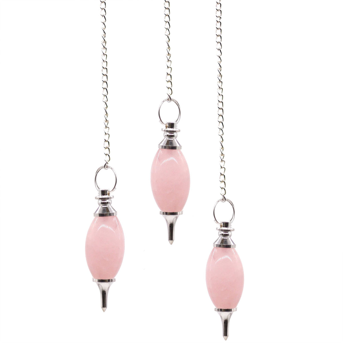 Pendolo in Quarzo Rosa a Forma di Lingam