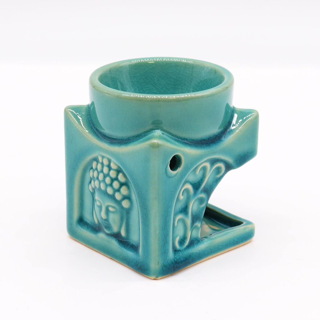 Bruciaessenze Quadrato Buddha - Turchese Chiaro