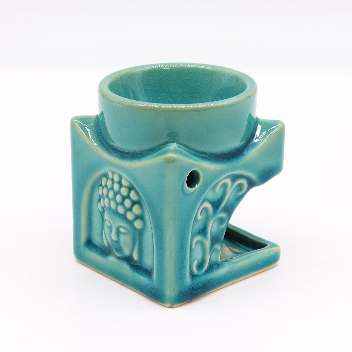 Bruciaessenze Quadrato Buddha - Turchese Chiaro