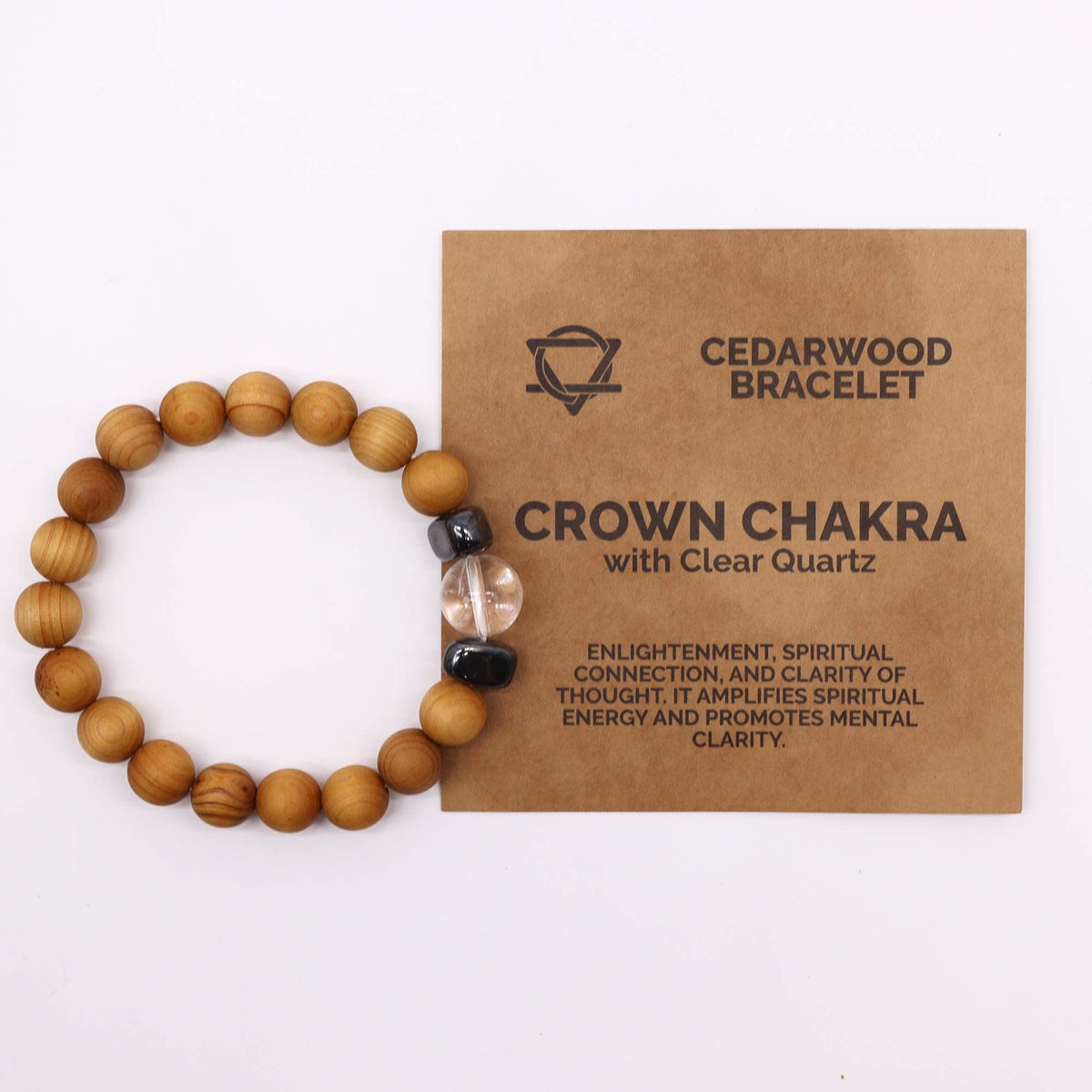 Bangle Chakra della Corona in Cedro con Quarzo Ialino