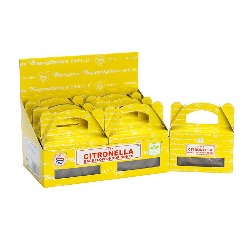 Confezione di Coni d’Incenso a Riflusso Satya alla Citronella