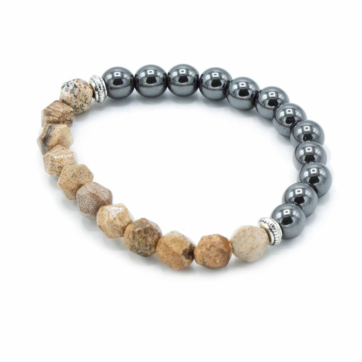Bracciale con Gemme Sfaccettate - Diaspro Picasso Magnetico