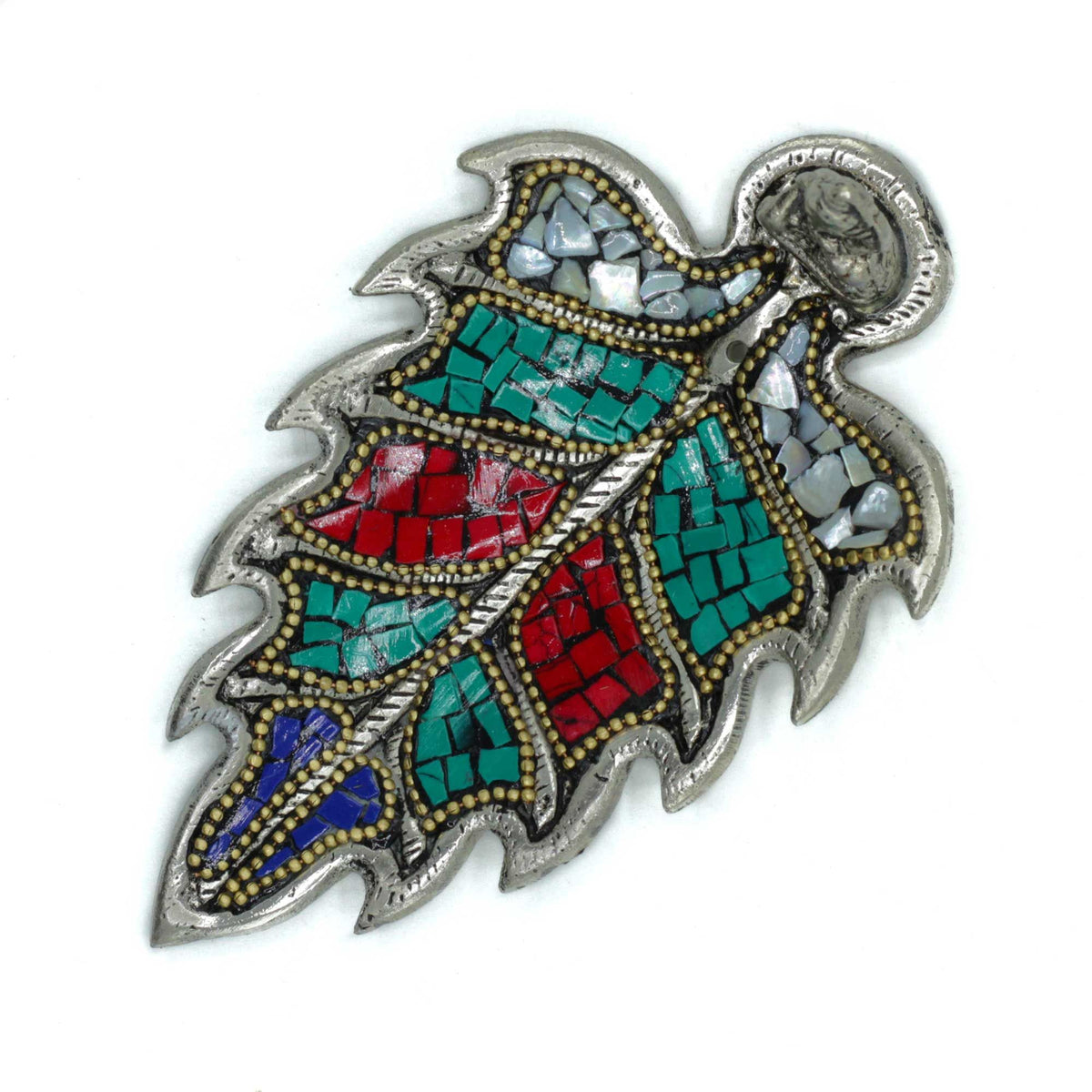 Porta-incenso Tibetano Buddha su Foglia - 13,5 cm