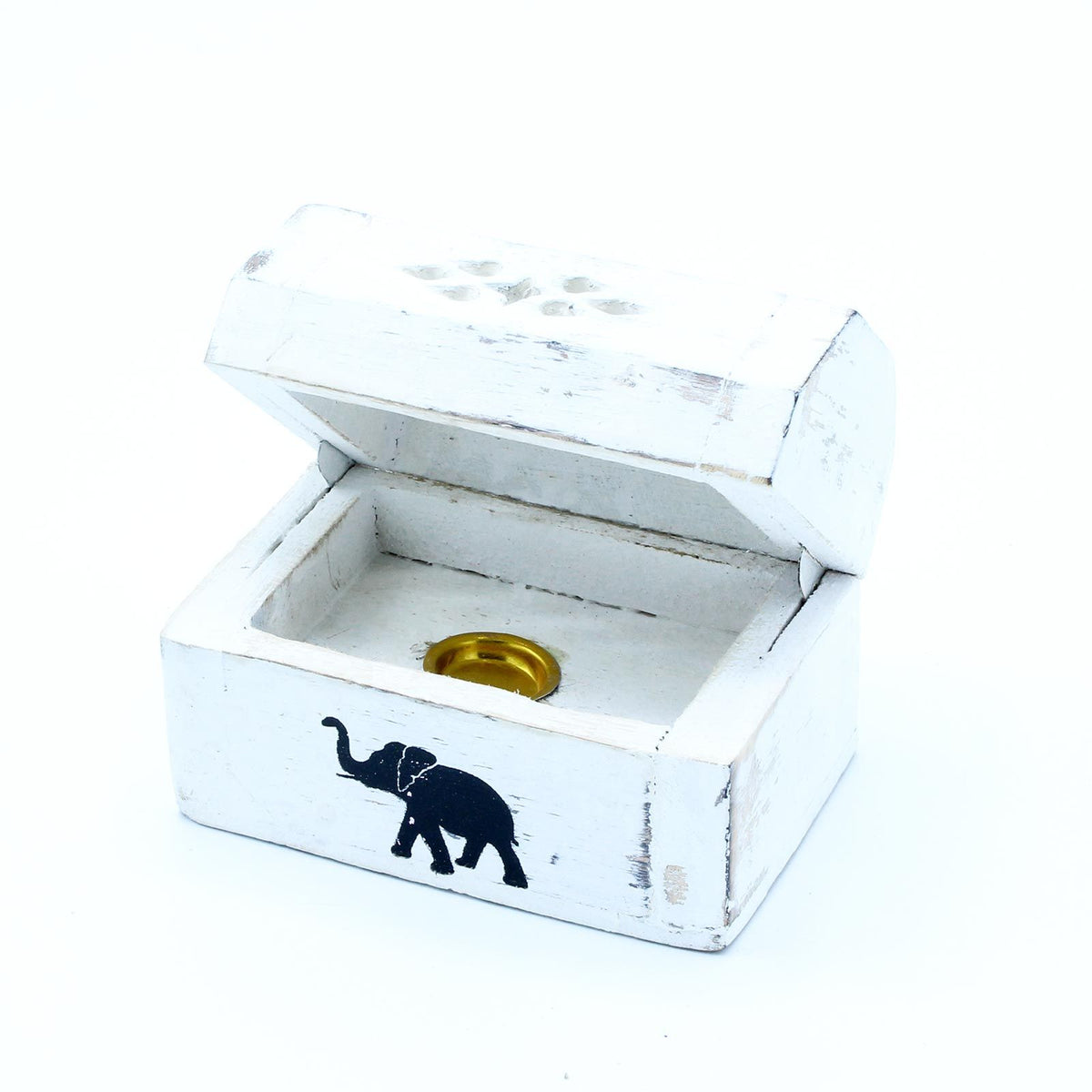 Porta Incenso Smoke Box Sbiancato 8 cm - Porta Coni