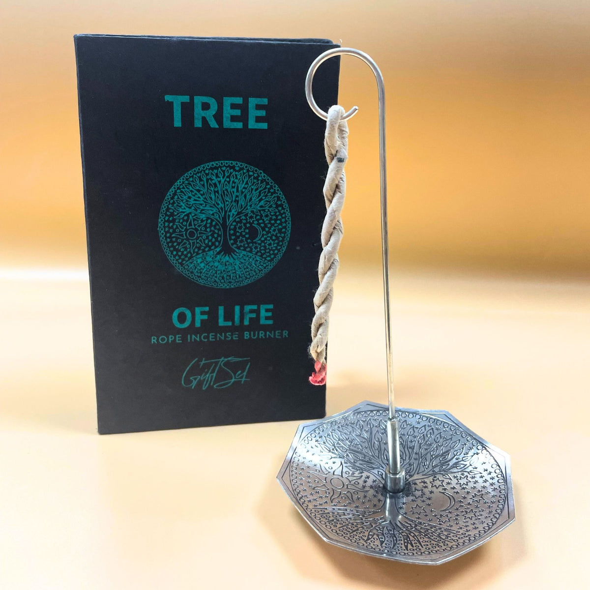 Set Incenso a Corda con Portaincenso Placcato Argento - Albero della Vita