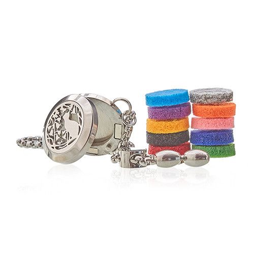 Bracciale Diffusore per Aromaterapia con Gatto e Fiori - 20 mm