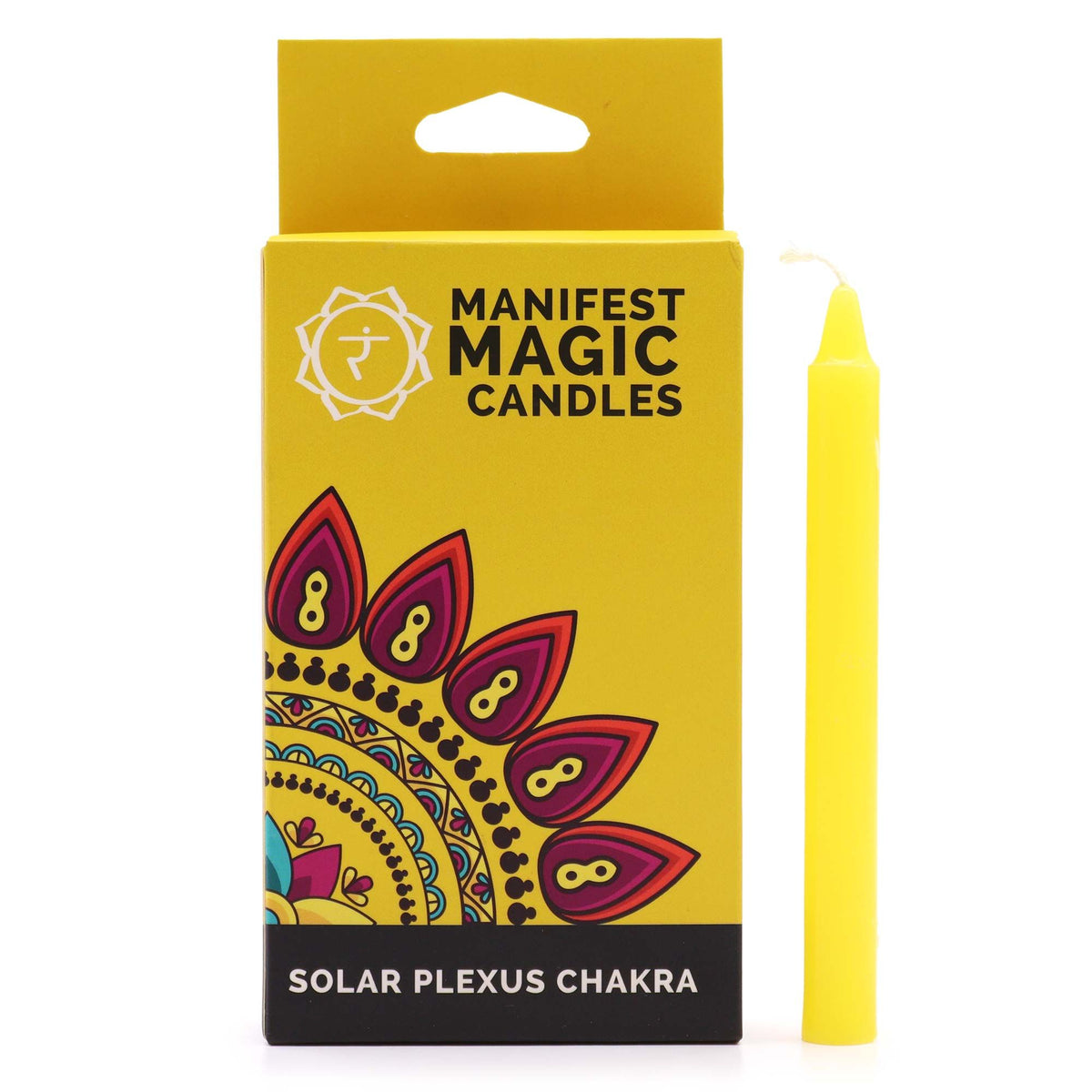 Confezione da 12 candele magiche per la manifestazione - Giallo - Chakra del plesso solare