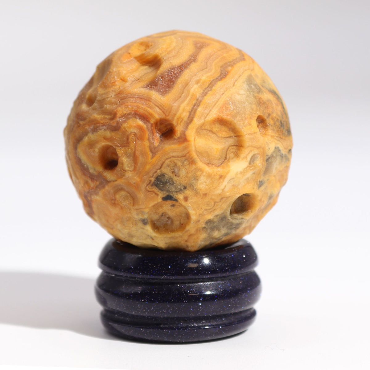 Pianeta in Diaspro Crazy Lace su Base in Goldstone Solare - 40mm (base 30x15mm)