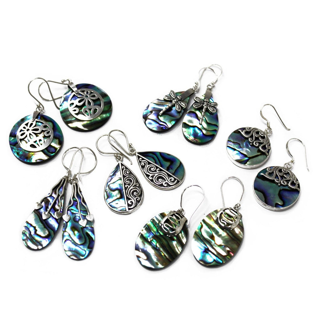 Orecchini Conchiglia e Argento - Fiori - Abalone