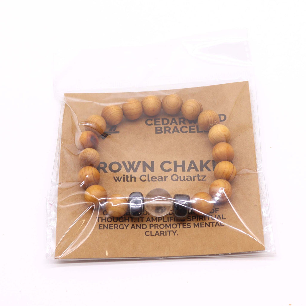 Bangle Chakra della Corona in Cedro con Quarzo Ialino