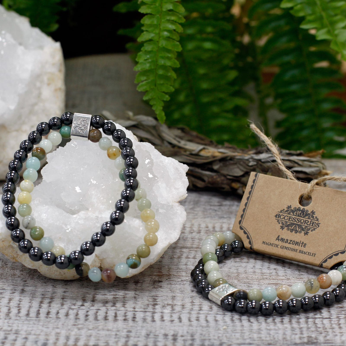 Bracciale Magnetico in Pietra Preziosa - Amazzonite