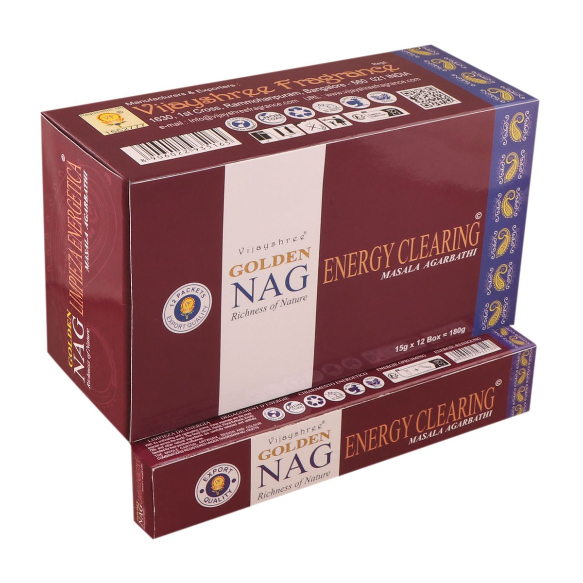 Golden Nag Energy Clearing - Incenso Purificante 15g
