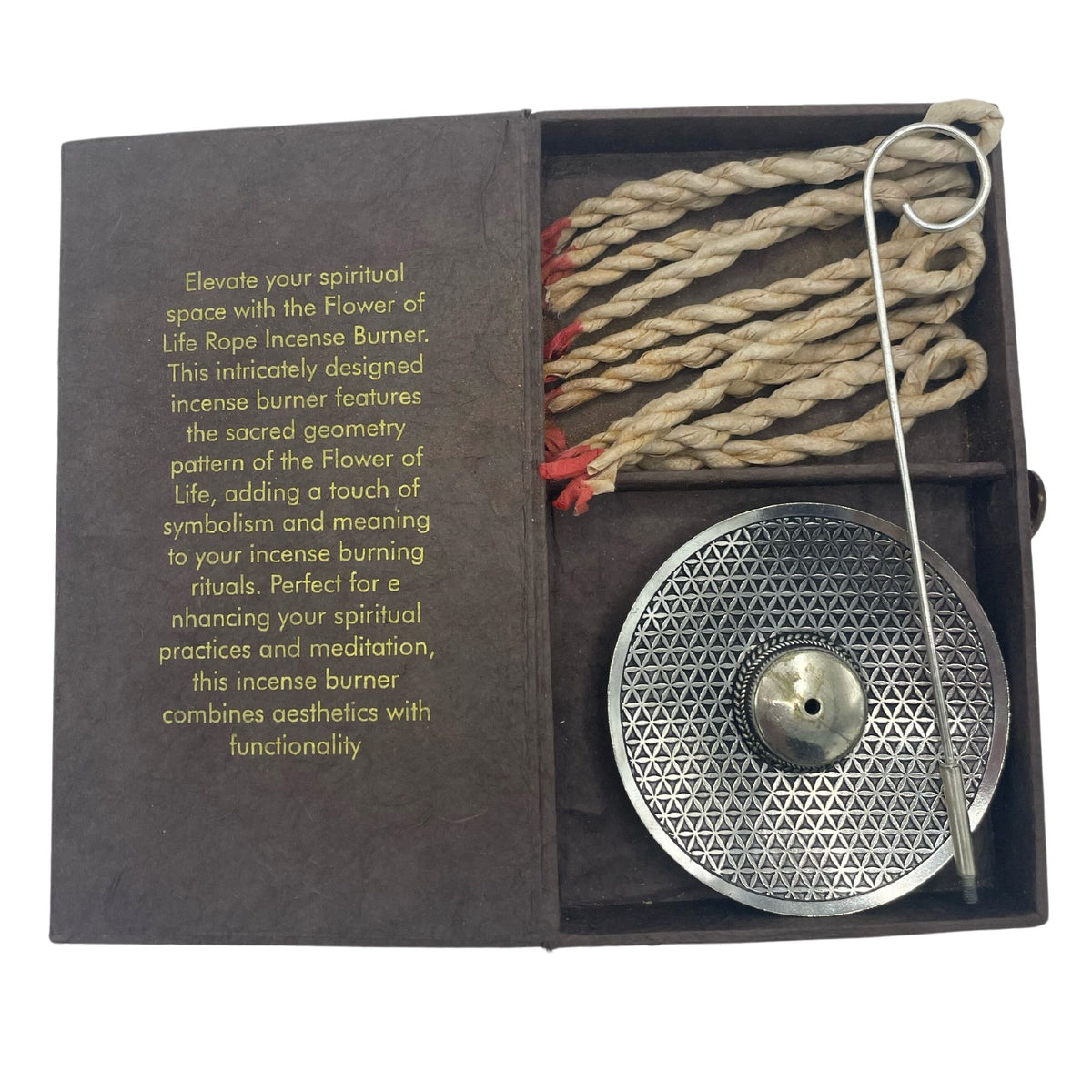 Set Incenso a Corda con Portaincenso Placcato Argento - Fiore della Vita