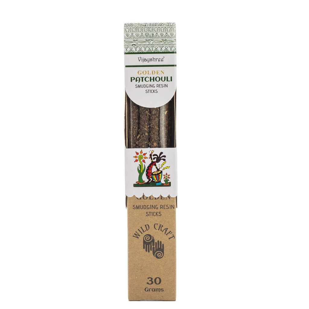 Bastoncini di resina Golden al patchouli per smudging - 30 g (6 pezzi)