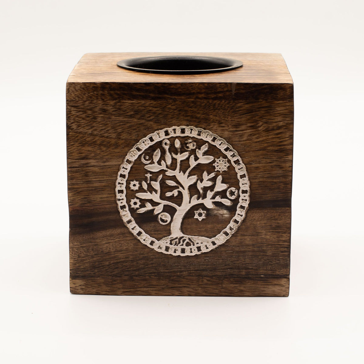 Bruciaessenze Grande in Legno di Mango - Albero della Vita