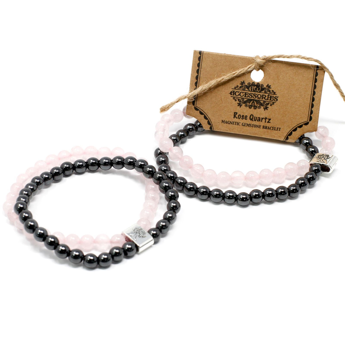 Bracciale Magnetico in Pietra Preziosa - Quarzo Rosa