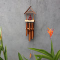 Carillon a Vento in Bambù Naturale con Buddha Marrone - 6 Tubi