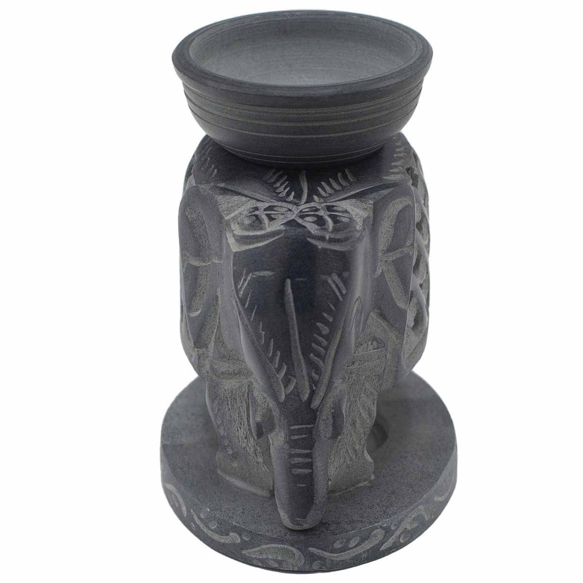 Bruciaessenze Elefante in Piedi in Pietra Saponaria 10,5 cm