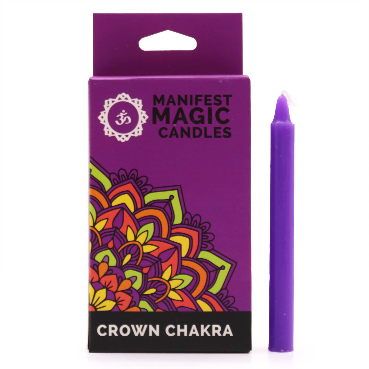 Confezione da 12 candele magiche per la manifestazione - Viola - Chakra della corona