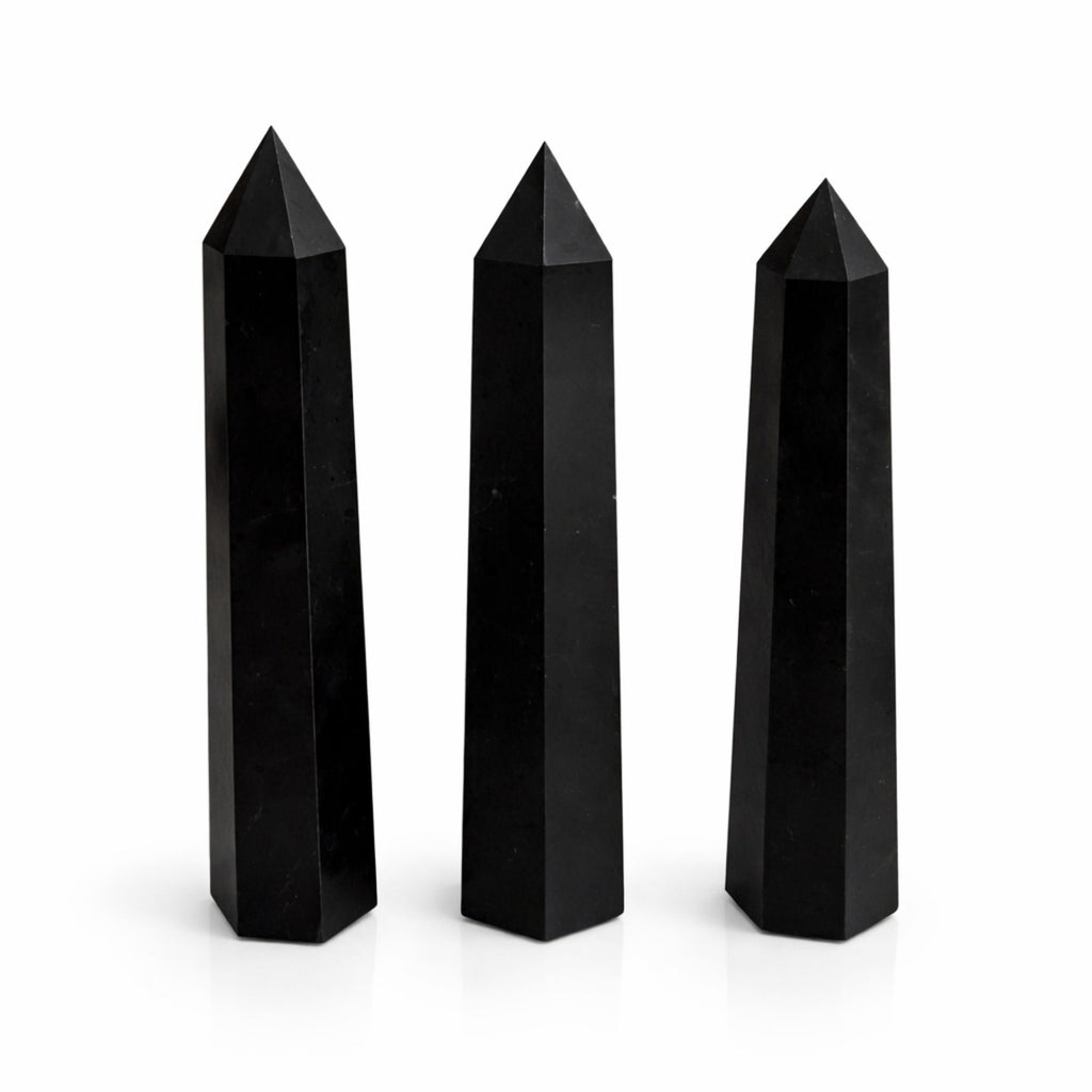 Obelisco a Sei Facce in Tormalina Nera - circa 17 cm