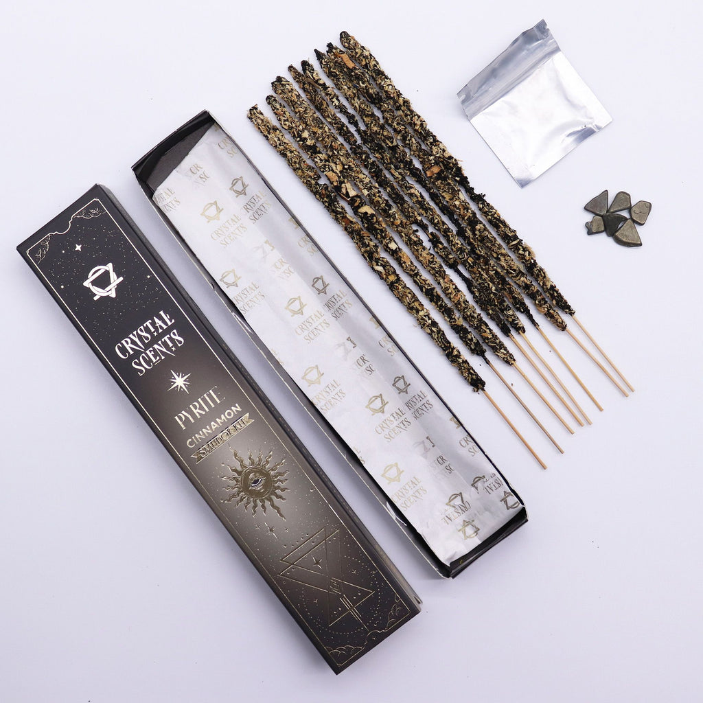 Incenso Crystal Scents con Pirite - Cannella, 10 Bastoncini