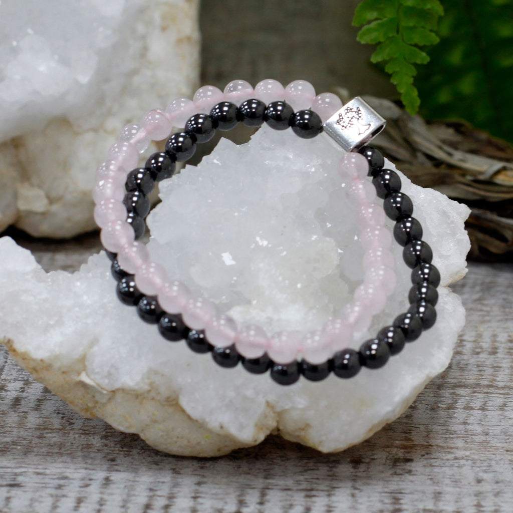 Bracciale Magnetico in Pietra Preziosa - Quarzo Rosa