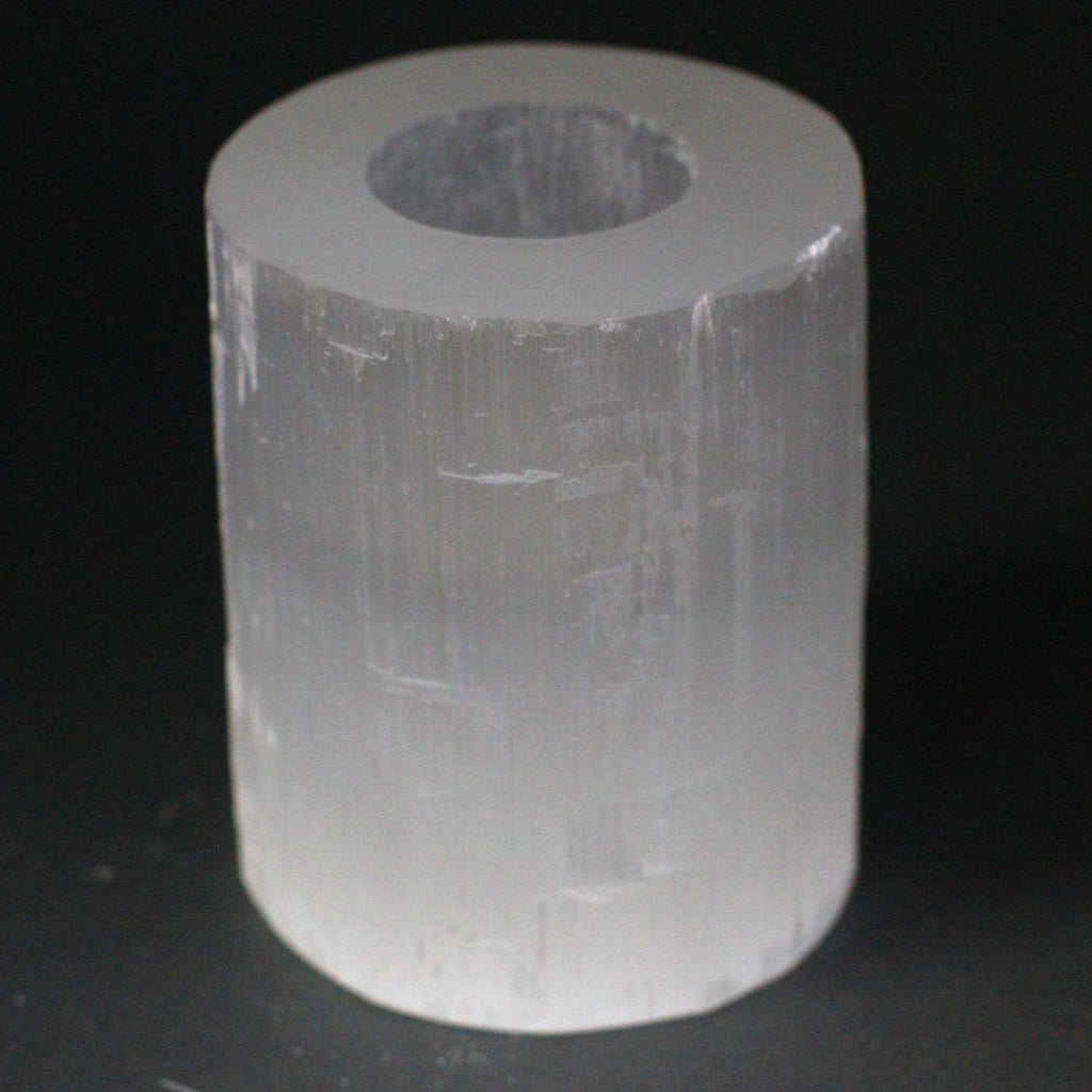 Portacandela Cilindrico in Selenite - 10 cm