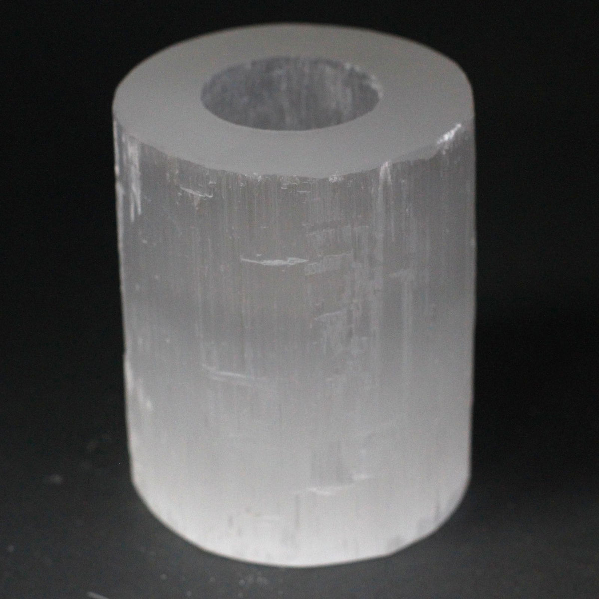 Portacandela Cilindrico in Selenite - 10 cm