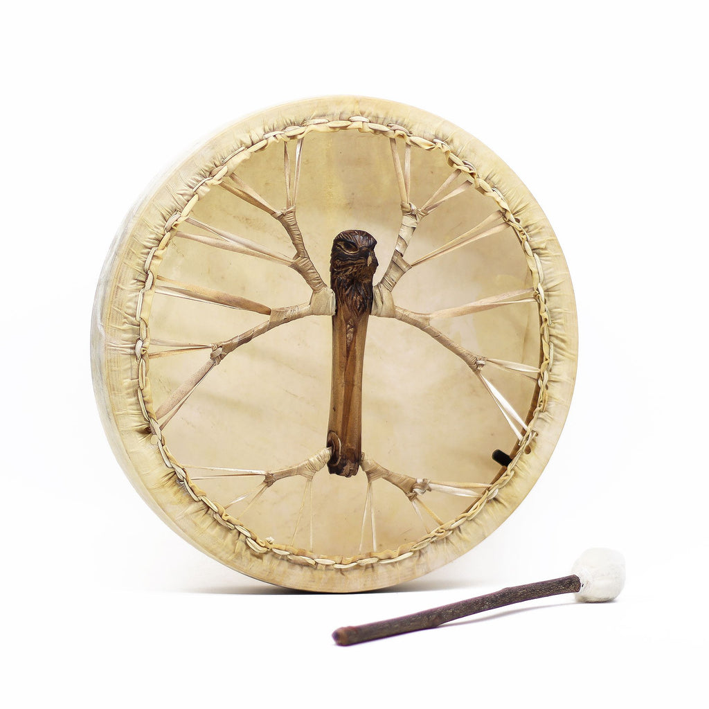 Spirito dell'Aquila - Tamburo sciamanico con bacchetta - Accordabile - 40 cm