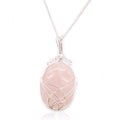 Collana con Pietra Preziosa Avvolta a Spirale - Quarzo Rosa