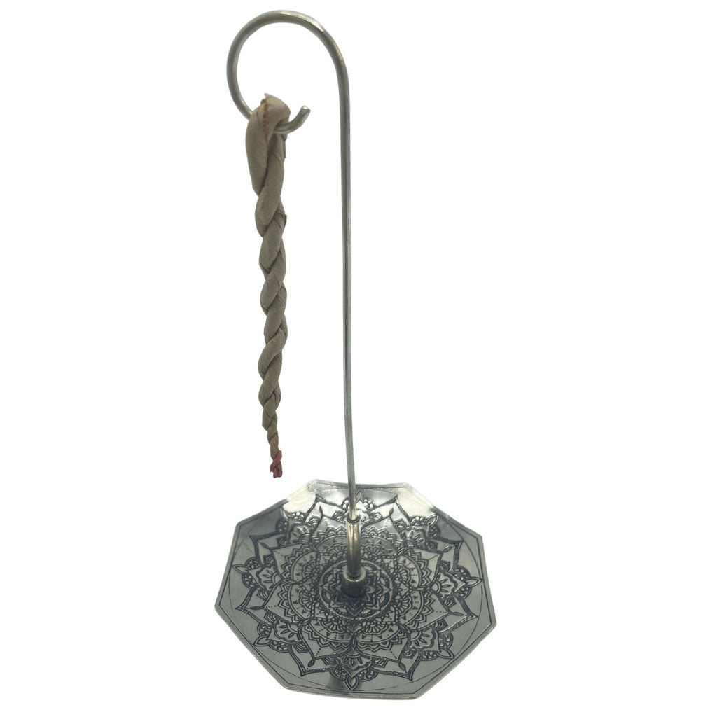 Set Incenso a Corda con Portaincenso Placcato Argento - Fiore Mandala