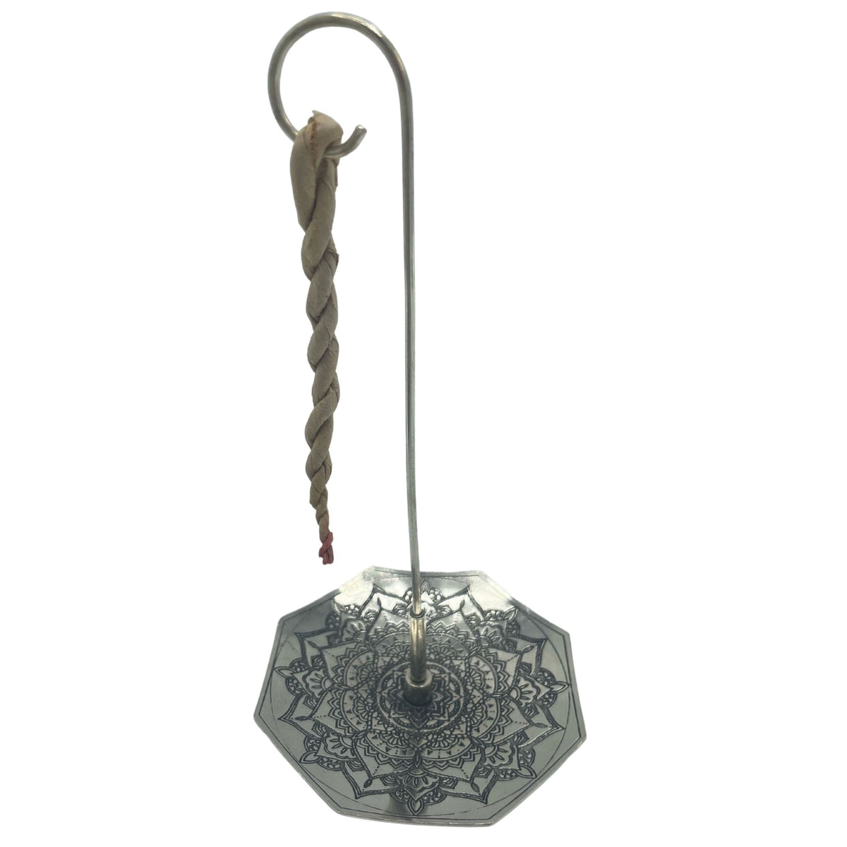 Set Incenso a Corda con Portaincenso Placcato Argento - Fiore Mandala