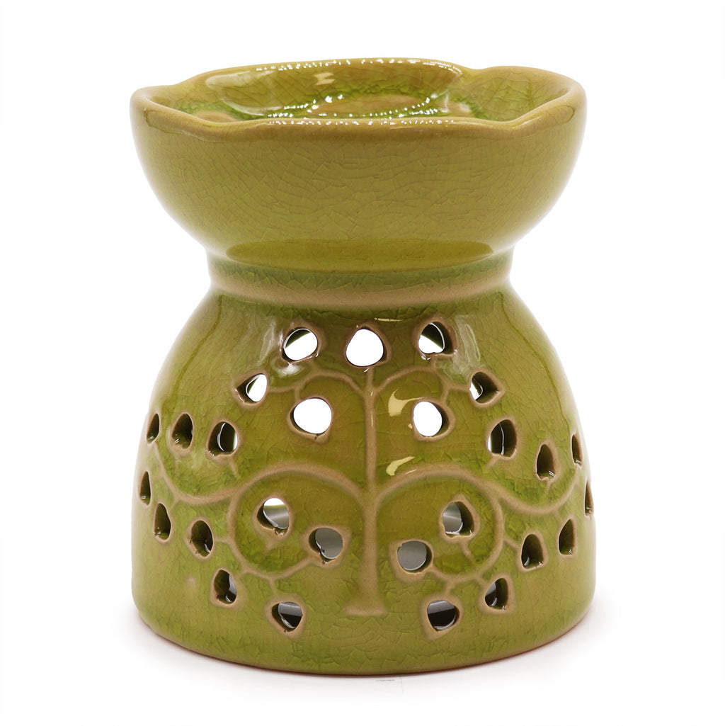 Bruciaessenze Albero della Vita in Ceramica Color Lime