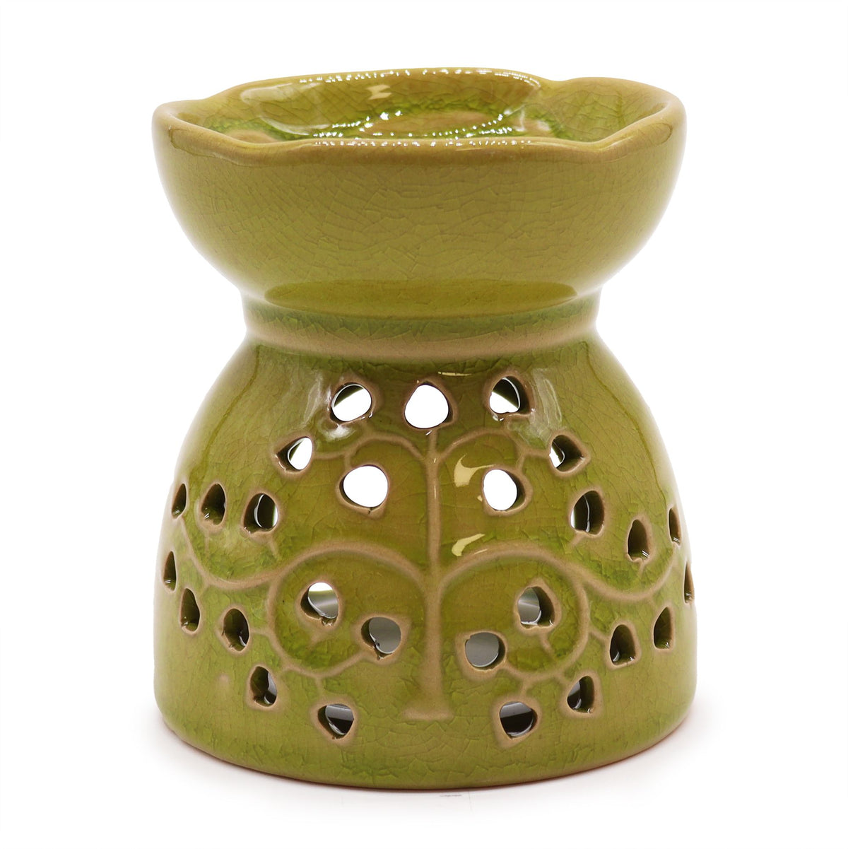Bruciaessenze Albero della Vita in Ceramica Color Lime
