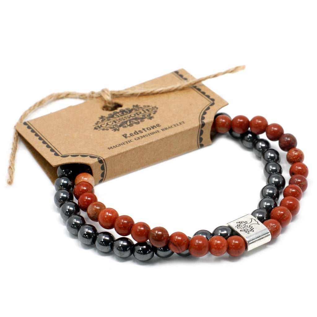 Bracciale Magnetico in Pietra Preziosa - Pietra Rossa