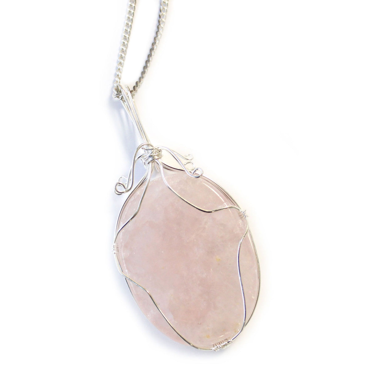 Collana con Pietra Preziosa Avvolta a Spirale - Quarzo Rosa