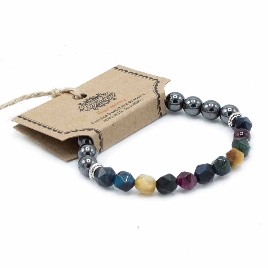 Bracciale con Gemme Sfaccettate - Arcobaleno Magnetico