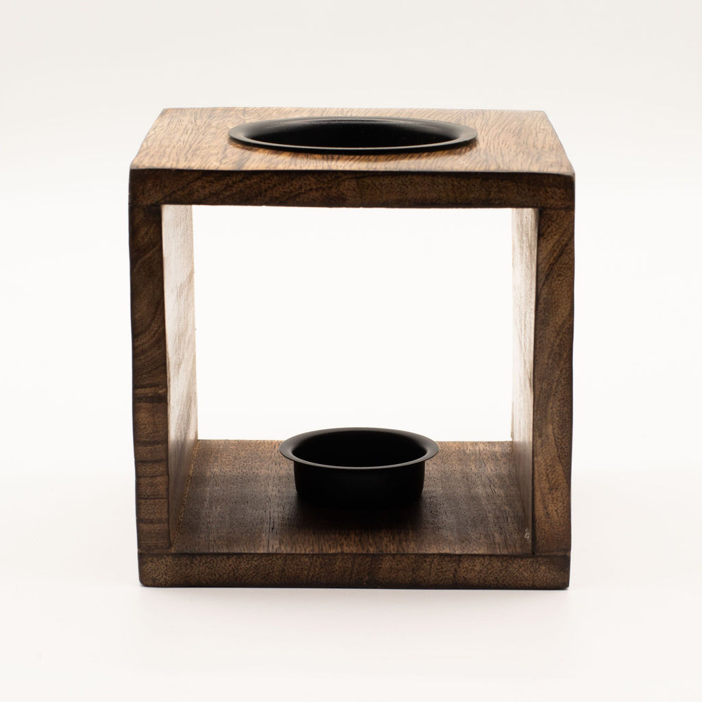Bruciaessenze Grande in Legno di Mango - Pentagono