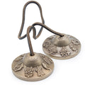 Tingsha tibetani in ottone di qualità superiore – Simboli portafortuna, circa 6 cm