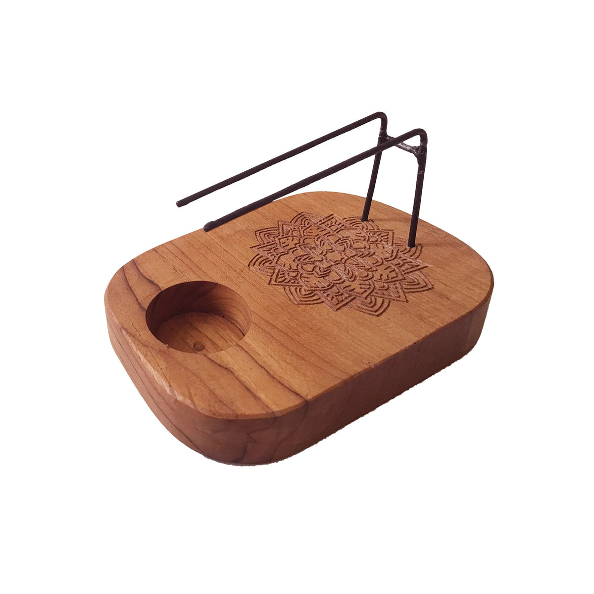 Bruciatore per Palo Santo in Legno di Teak - Design Mandala