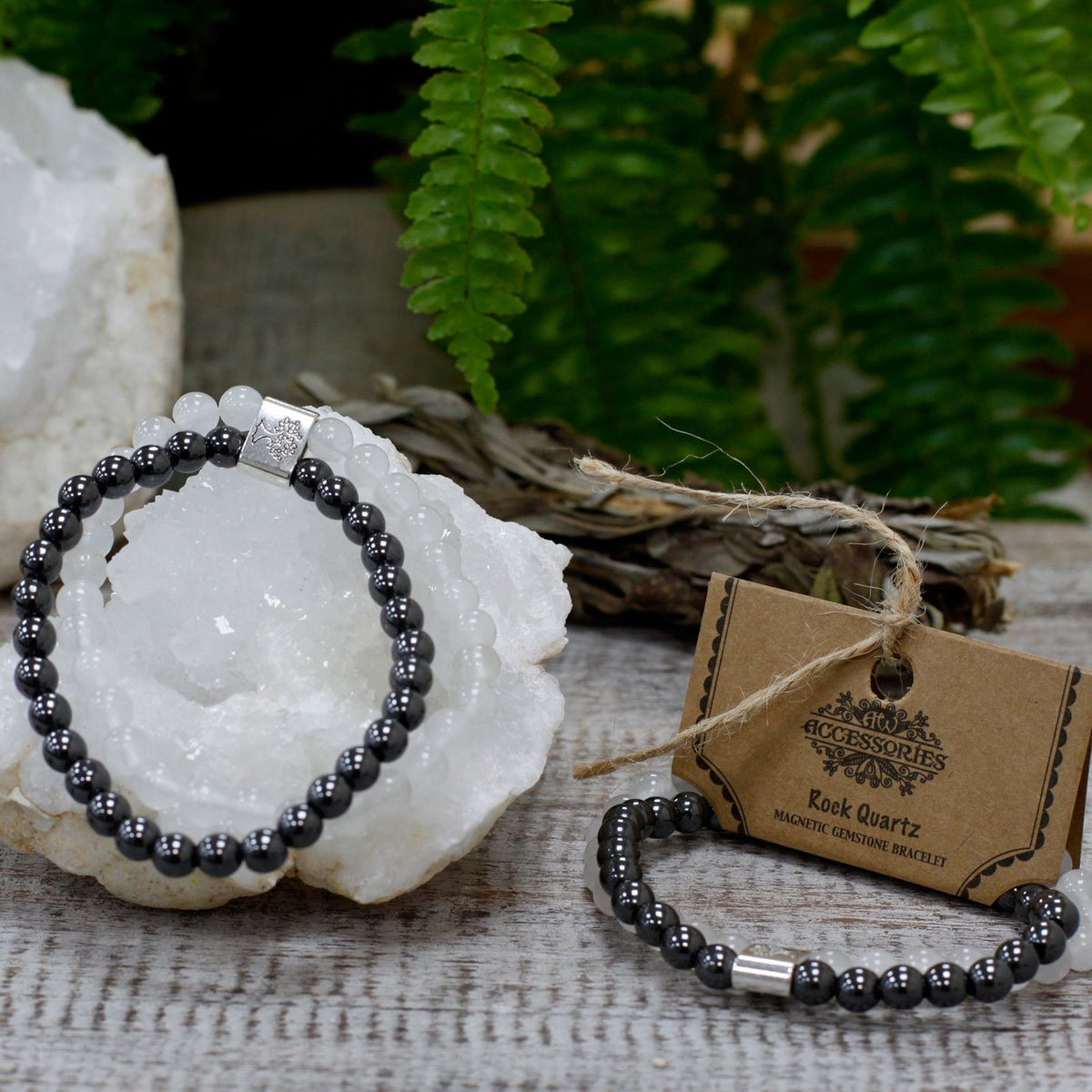 Bracciale Magnetico in Pietra Preziosa - Quarzo Ialino