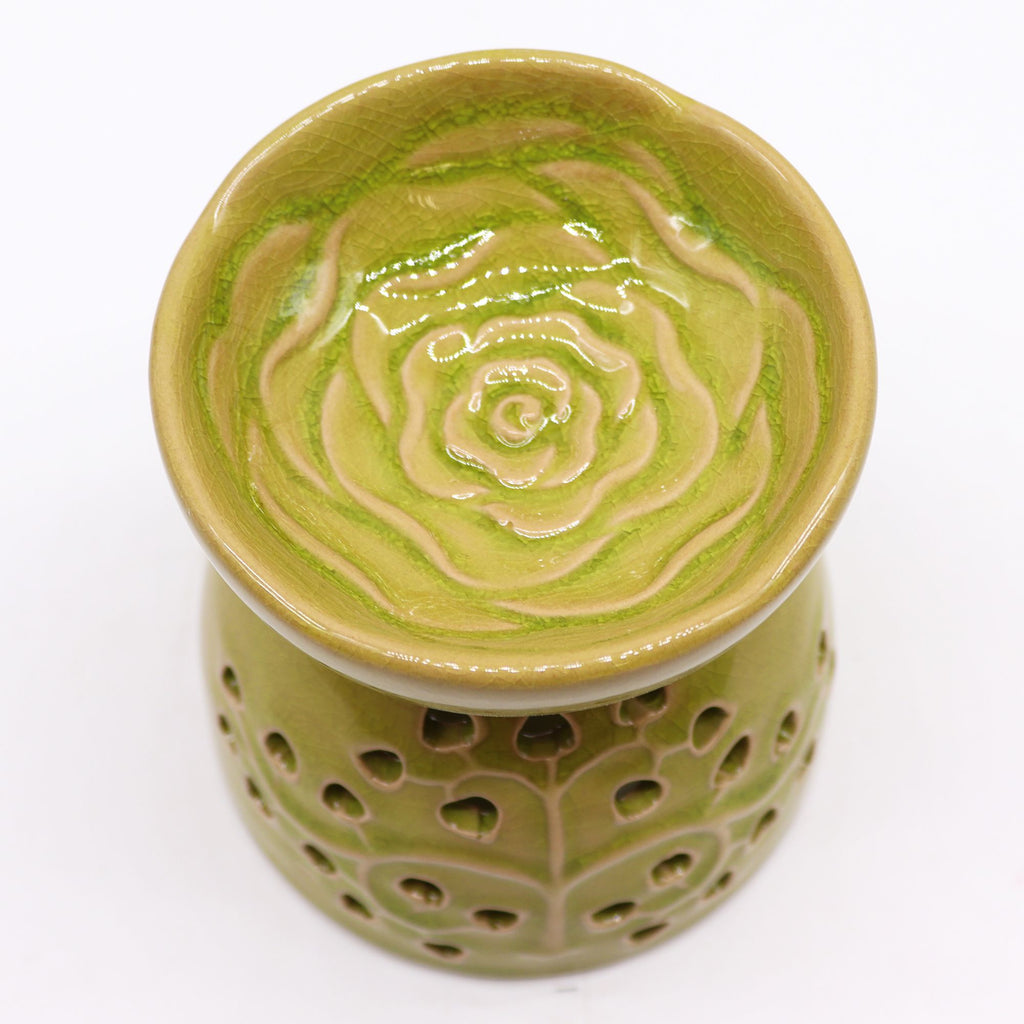 Bruciaessenze Albero della Vita in Ceramica Color Lime