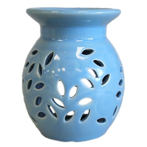 Bruciaessenze Floreale in Ceramica - Blu