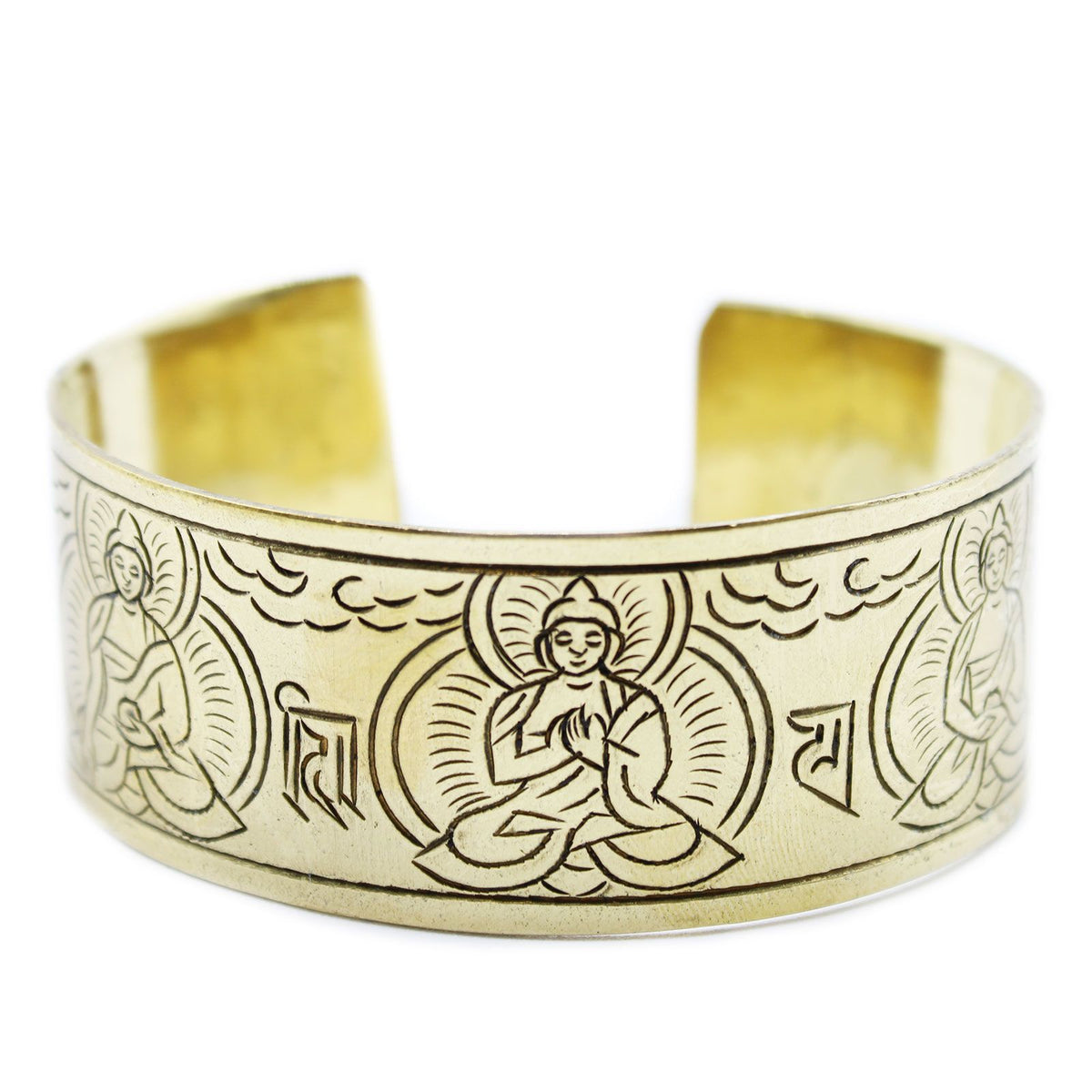 Bracciale Tibetano in Ottone - Cinque Buddha