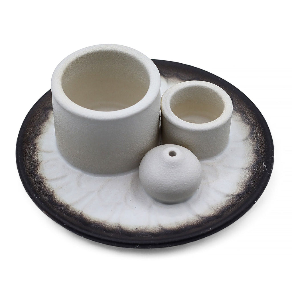 Porta Palo Santo smudge e stick - Mandala Bianco e Grigio
