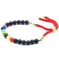 Bracciale con Cordino Royal Placcato Oro 18K - Pietra Lavica Chakra