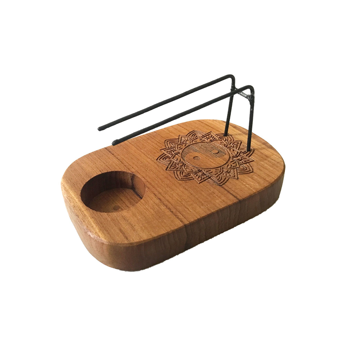 Bruciatore per Palo Santo in Legno di Teak - Design Yin & Yang