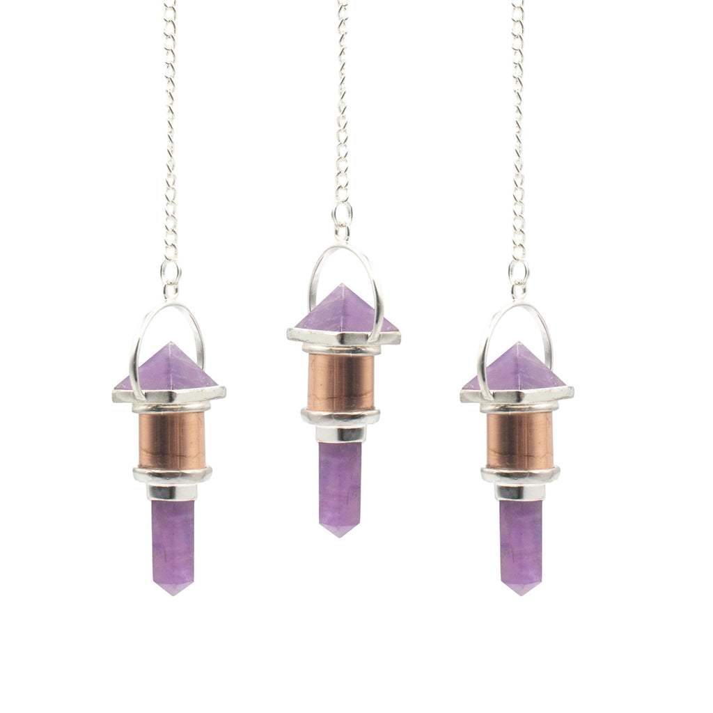 The Violet Engine - Pendolo Combo in Rame - Ametista