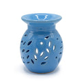 Bruciaessenze Floreale in Ceramica - Blu