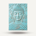 Grande Cornice in Ferro Buddha Turchese in Rilievo - 0,7x1m